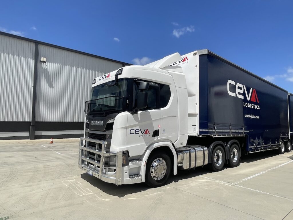 Scania prime mover at work for CEVA Logistics.