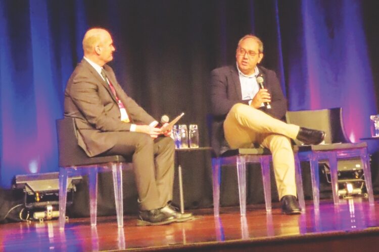 Sal speaking to Mat Munro at the ATA Conference. (Image: PCM)