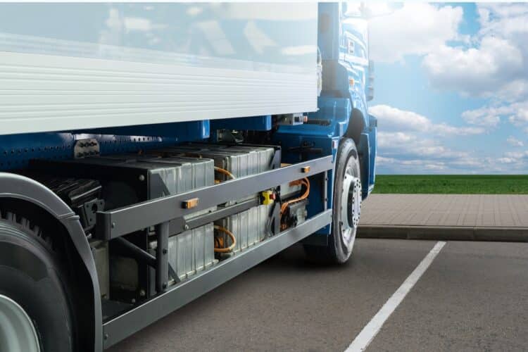 EV truck charging.