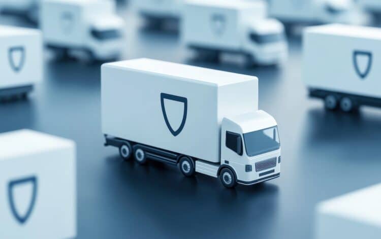 White delivery trucks in EV format.