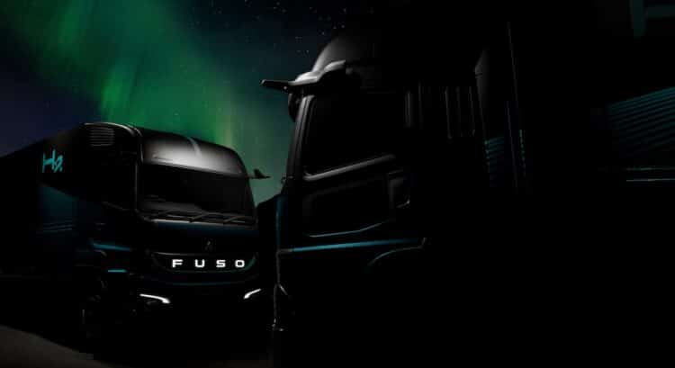 Concept hydrogen fuel cell trucks to be unveiled by Fuso in Tokyo.