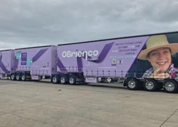 OBrienco Transport’s Epilepsy Queensland B-triple. Image: Vawdrey Australia.