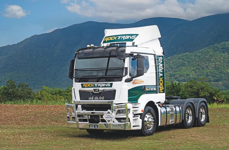 The sleek MAN TGS prime mover is a welcome addition to the Rocktrans fleet. Image: Penske Australia & New Zealand.