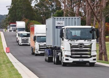 The Hino 700 series going through its paces with variable loads. Image: Hino Australia.
