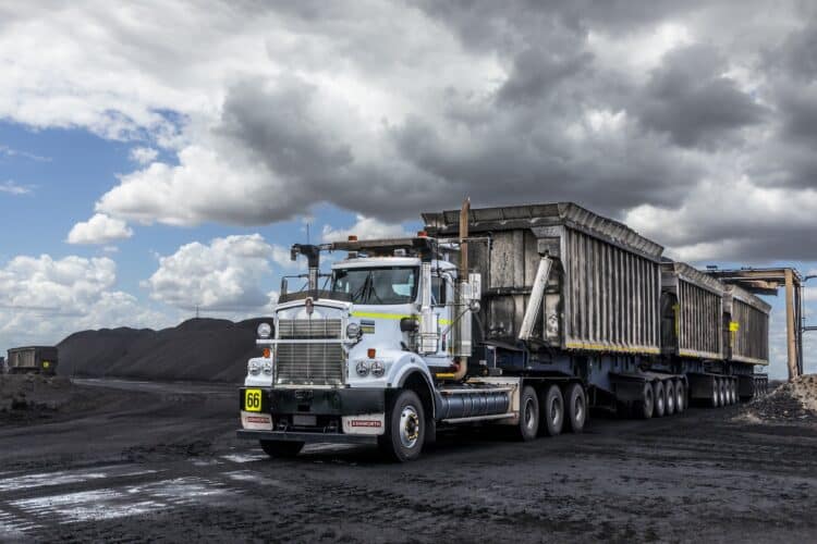 One of the many Qube prime movers operating from the Blackwater coal mines. Image: Qube Holdings.