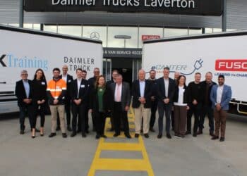 Victoria's first industry-led electric heavy vehicle trial was officially launched by state Minister for Ports and Freight, Melissa Horne and the Victorian Transport Association. Image: VTA/PRX.